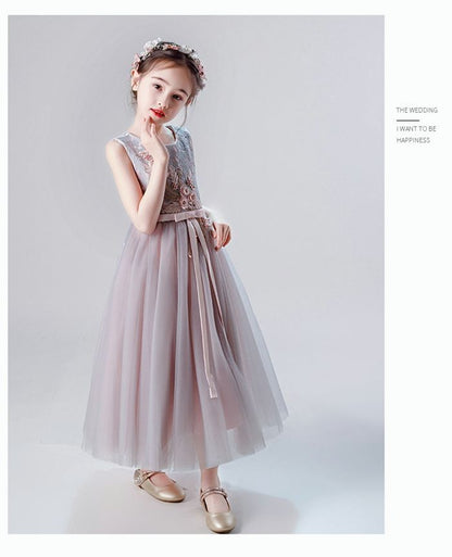 子供ドレス ピアノ発表会 ドレス チュールドレス 花柄 刺繍 女の子ドレス 結婚式 演奏会 フォーマル キッズドレス 入学式 撮影用 子ども服 パーティードレス 子供 キッズ 110 120 130 140 150 160babeila01