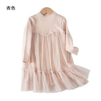 女の子ワンピース キッズ チュールワンピース 子供 ワンピース 長袖 女の子 子ども服 フォーマル 紗裙 チュールスカート コットン ふわふわ 姉妹服 秋服 結婚式 七五三 Aライン 発表会ドレス 上品 ベビー お姫様 パーティー キッズダンスwtsj01