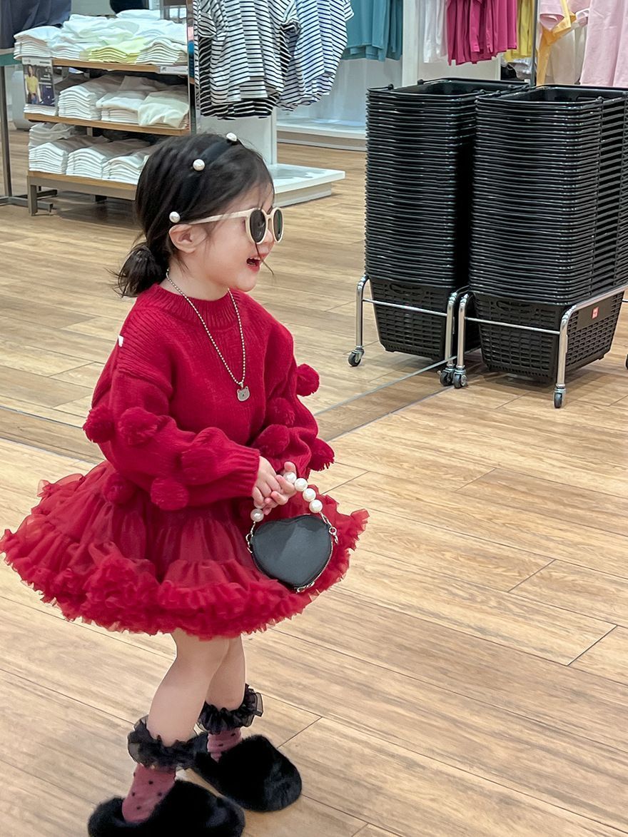 ニット 女の子 長袖 プルオーバー ポンポン付き セーター女の子 女児 ジュニア セーター キッズ ベビー 無地 長袖 かわいい ニット セーター ガールズ 子供服 子ども おしゃれ 90 100 110 120 130 140yixi03