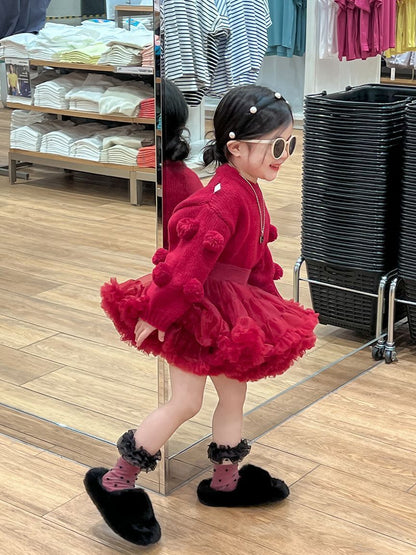 ニット 女の子 長袖 プルオーバー ポンポン付き セーター女の子 女児 ジュニア セーター キッズ ベビー 無地 長袖 かわいい ニット セーター ガールズ 子供服 子ども おしゃれ 90 100 110 120 130 140yixi03