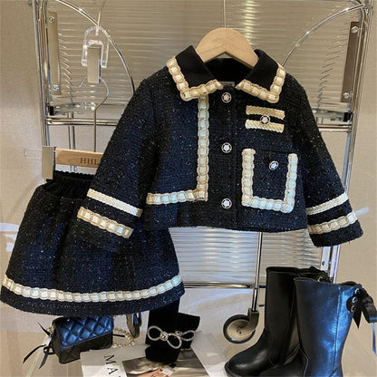 入学式 スーツ 女の子 120 子供服 卒園 2点セット ジャケット スカート キッズ フォーマル 入学式スーツ 卒園式 結婚式 七五三 発表会 子ども フォーマル ツイード 女子 セットアップ キッズ フォーマル 女の子 yimo02
