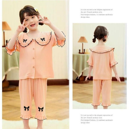 子供パジャマ 夏 半袖 パンツ 2点セット 可愛い キッズルームウエア きれいめ 子ども服 おしゃれ カジュアル 寝巻き120 130 140 150 Px6X860