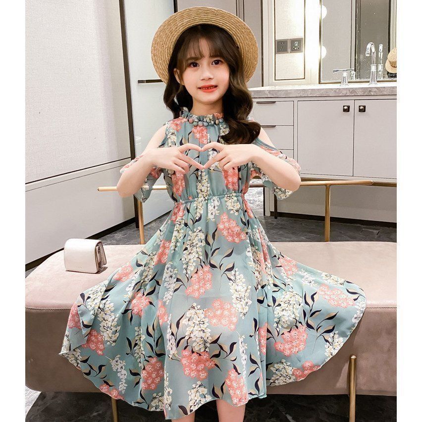 子供服 ワンピース 160 韓国子ども服 キッズ 女の子 夏服 半袖ワンピース シフォン 花柄 子供ドレス 結婚式 誕生日 ベビー服 ジュニア お姫様 おしゃれ 可愛い#cupload140942