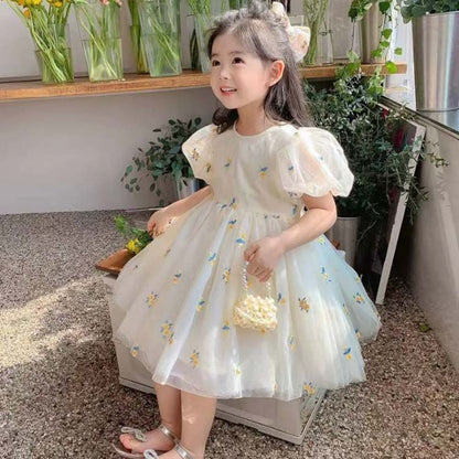 チュール ワンピース キッズ ドレス 子供 ドレス 半袖 チュール 女の子 子供服 こども服 子ども服 子ども ドレス 無地 プチプラ 夏ワンピ ピアノ発表会 結婚式 音楽会 演奏会 刺繍 かわいい #chi2826