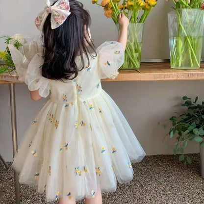 チュール ワンピース キッズ ドレス 子供 ドレス 半袖 チュール 女の子 子供服 こども服 子ども服 子ども ドレス 無地 プチプラ 夏ワンピ ピアノ発表会 結婚式 音楽会 演奏会 刺繍 かわいい #chi2826