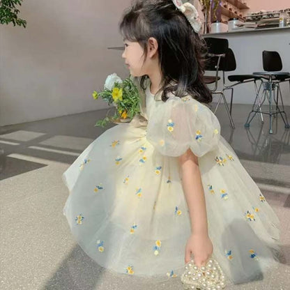 チュール ワンピース キッズ ドレス 子供 ドレス 半袖 チュール 女の子 子供服 こども服 子ども服 子ども ドレス 無地 プチプラ 夏ワンピ ピアノ発表会 結婚式 音楽会 演奏会 刺繍 かわいい #chi2826