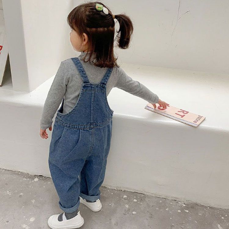 子供服 ベビー 100 パンツ 女の子 キッズ オーバーオール 男の子 サロペット デニムオーバーオール オールインワン ゆったり ロングパンツ 子ども ジーンズ ロンパース 可愛い デニム 90 オ#infit606311