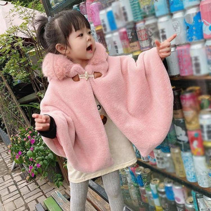 子供用 子どもマント フード ポンチョ 防寒 子供 アウター ポンチョ 子ども もこもこ キッズファー 七五三 コート フード付き 子供ポンチョ 女の子 ケープ 子供服 カーディガン 秋冬 暖か 防寒#infit592457