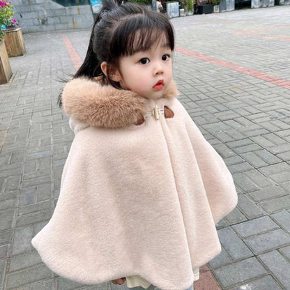 子供用 子どもマント フード ポンチョ 防寒 子供 アウター ポンチョ 子ども もこもこ キッズファー 七五三 コート フード付き 子供ポンチョ 女の子 ケープ 子供服 カーディガン 秋冬 暖か 防寒#infit592457