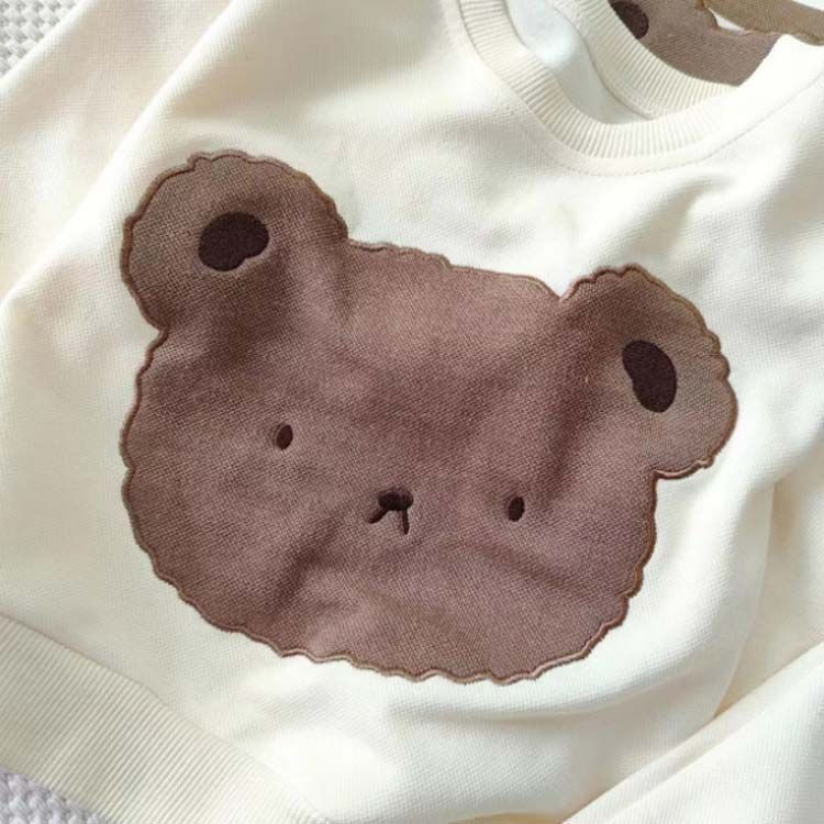 2点セット ロングパンツ スウェット トレーナー ジャージ キッズ 韓国子ども服 80～130 パーカー 運動着 可愛い クマ セットアップ ベビー服 80～130 熊 男の子 女の子 双子 お揃い #alice602405