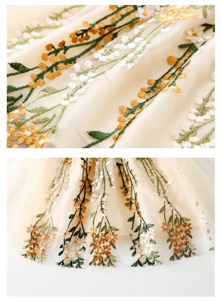 ドレス　女の子　七五三 結婚式 送料無料 ボタニカル 刺繍 キッズドレス 女の子 子供 フォーマル ピアノ発表会 ワンピース 白 ホワイト ス 子ども リングガール かわいい チュール 子供服 100#lucky1423