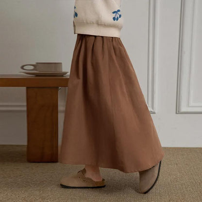 秋冬 ロング スカート 子供服 キッズ スカート フレアスカート ロング 韓国子供服 Aラインスカート ミディアム丈 子ども服 こども服 女の子 厚手 ガールズ ロングスカート ボトムス マキシ丈 普#gurug572275