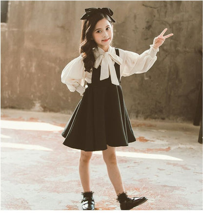 子供 ドレス ワンピース 子供服 女の子 サスペンダースカート ブラウス 2点セット 入学スーツ キッズ ワンピース 入学式 ブラウス 吊りワンピース キャミソールワンピース キッズ スリーブレ 発表会 子どもドレスXZ0524