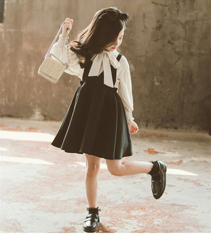 子供 ドレス ワンピース 子供服 女の子 サスペンダースカート ブラウス 2点セット 入学スーツ キッズ ワンピース 入学式 ブラウス 吊りワンピース キャミソールワンピース キッズ スリーブレ 発表会 子どもドレスXZ0524