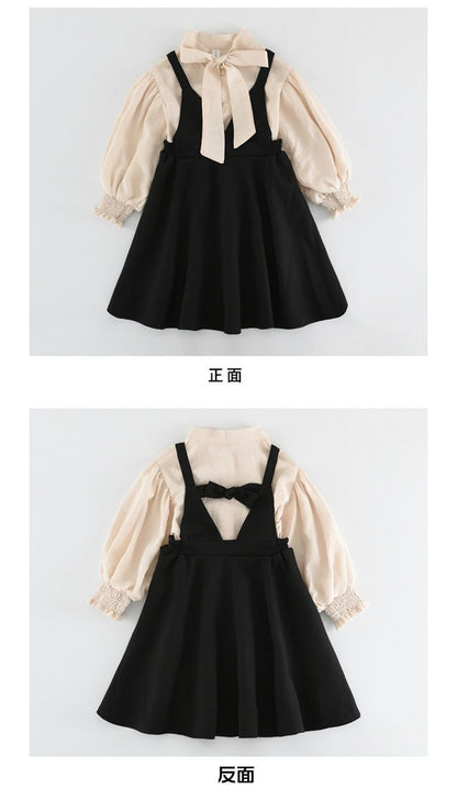 子供 ドレス ワンピース 子供服 女の子 サスペンダースカート ブラウス 2点セット 入学スーツ キッズ ワンピース 入学式 ブラウス 吊りワンピース キャミソールワンピース キッズ スリーブレ 発表会 子どもドレスXZ0524