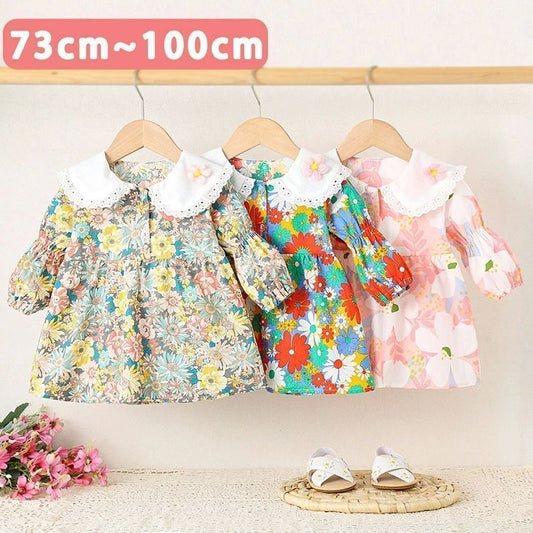 春 ワンピース ベビー 入園式 子供服 女の子 卒園式 73cm 80cm 90cm 100cm フォーマル かわいい 春秋 花柄 綿 子ども キッズ 長袖 可愛い おしゃれ ベビー服XZ0524