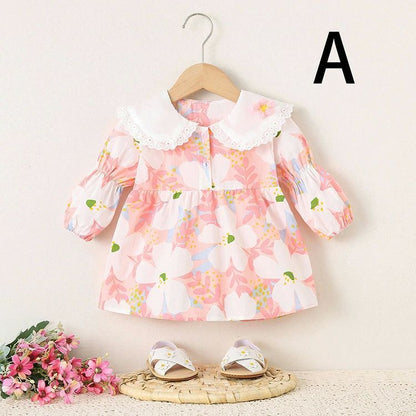 春 ワンピース ベビー 入園式 子供服 女の子 卒園式 73cm 80cm 90cm 100cm フォーマル かわいい 春秋 花柄 綿 子ども キッズ 長袖 可愛い おしゃれ ベビー服XZ0524