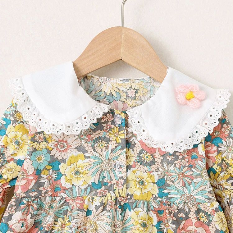 春 ワンピース ベビー 入園式 子供服 女の子 卒園式 73cm 80cm 90cm 100cm フォーマル かわいい 春秋 花柄 綿 子ども キッズ 長袖 可愛い おしゃれ ベビー服XZ0524