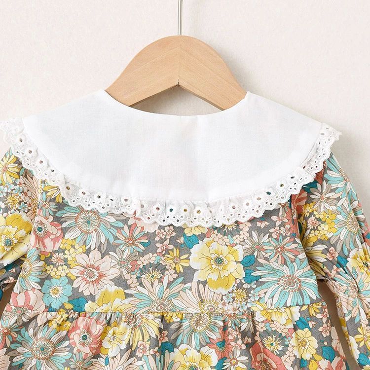 春 ワンピース ベビー 入園式 子供服 女の子 卒園式 73cm 80cm 90cm 100cm フォーマル かわいい 春秋 花柄 綿 子ども キッズ 長袖 可愛い おしゃれ ベビー服XZ0524