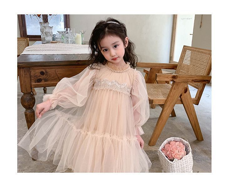 子どもドレス 女の子 ワンピース チュール レース 切り替え 入学式 子供服 プチハイネック 子供服 キッズ 秋 冬 春 可愛い キッズ服 プレゼント 内祝い 幼稚園 保育園 おしゃれ 長袖 90 100 110 120 xzdsglm