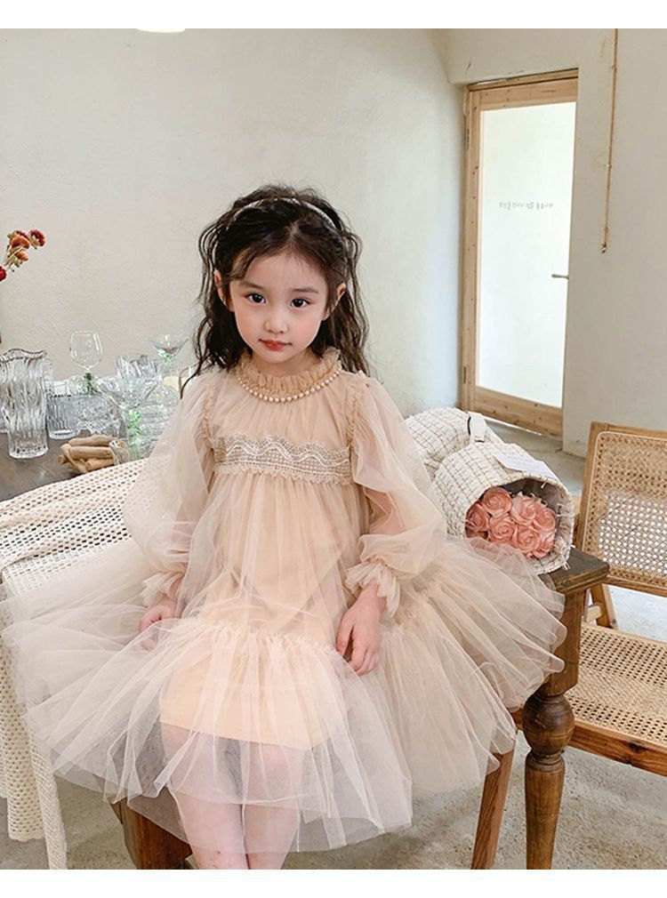 子どもドレス 女の子 ワンピース チュール レース 切り替え 入学式 子供服 プチハイネック 子供服 キッズ 秋 冬 春 可愛い キッズ服 プレゼント 内祝い 幼稚園 保育園 おしゃれ 長袖 90 100 110 120 xzdsglm