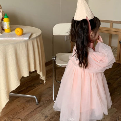 ワンピース チュニック 女の子 花柄レース チュールスカート クルーネック 長袖 子供ドレス 子ども キッズ 保育園 子供服 ナチュラル ガール きれい目 シンプル かわいい 春 秋 フォーマル 入園式 入学式 卒園式 発表会 プレゼント jiangge07