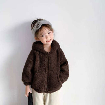 くま耳 ボアパーカー 防寒 アウター アウトドア ジャケット トップス ブルゾン 無地 シンプル 子供服 子ども服 男の子 男児 ボーイズ 女の子 女児 ガールズ 秋物 冬物 秋冬物キッズ ジュニア #lll2517