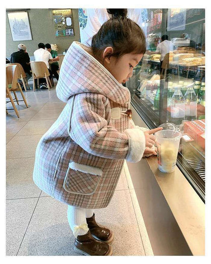 ロングコート キッズ 子供服 女の子 秋冬 アウター ポア 暖かいト レンチコート チュニック ジャケット パーカー トップス コート 韓国 子ども服 キッズコート 子供コート おしゃれ 可愛い mingen10