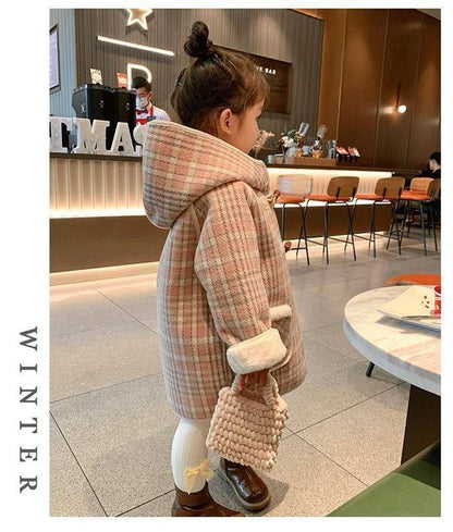 ロングコート キッズ 子供服 女の子 秋冬 アウター ポア 暖かいト レンチコート チュニック ジャケット パーカー トップス コート 韓国 子ども服 キッズコート 子供コート おしゃれ 可愛い mingen10