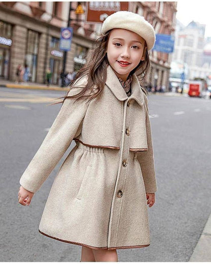 コート キッズ 女の子 子供服 秋冬 コート ロングコート ラシャコート 女児 アウター 通学 厚手 防寒 長袖 子ども服 カジュアル お出かけ 可愛い 暖かい ジュニア服 通学 卒園式 入学式 mingen03