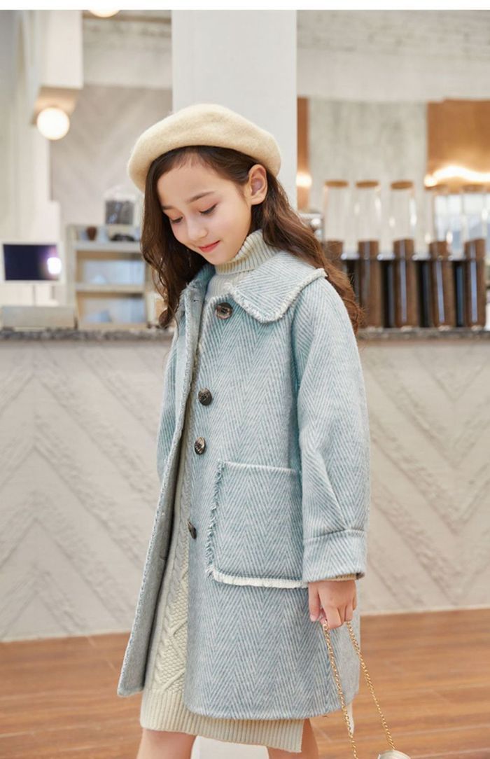 コート キッズ ロングコート 女の子 子供コート 中綿コート 子ども 中綿入り コート 暖かい 防寒 子供服 子ども服 アウター フリル襟 可愛い フォーマル カジュアル ジュニア 通学 通園 結婚式 発表会 mingen09