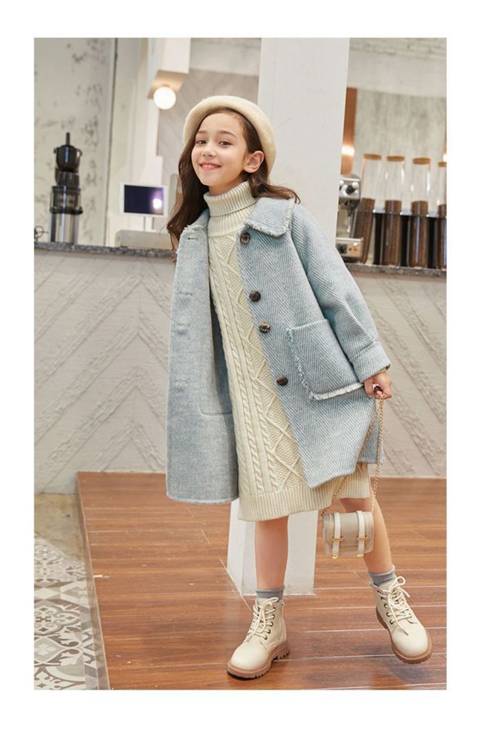 コート キッズ ロングコート 女の子 子供コート 中綿コート 子ども 中綿入り コート 暖かい 防寒 子供服 子ども服 アウター フリル襟 可愛い フォーマル カジュアル ジュニア 通学 通園 結婚式 発表会 mingen09