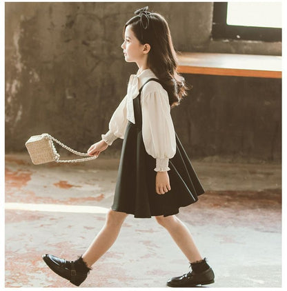子供 ドレス ワンピース 子供服 女の子 サスペンダースカート ブラウス 2点セット 入学スーツ キッズ ワンピース 入学式 ブラウス 吊りワンピース キャミソールワンピース キッズ スリーブレ 発表会 子どもドレス チュール ワンピース haibin01