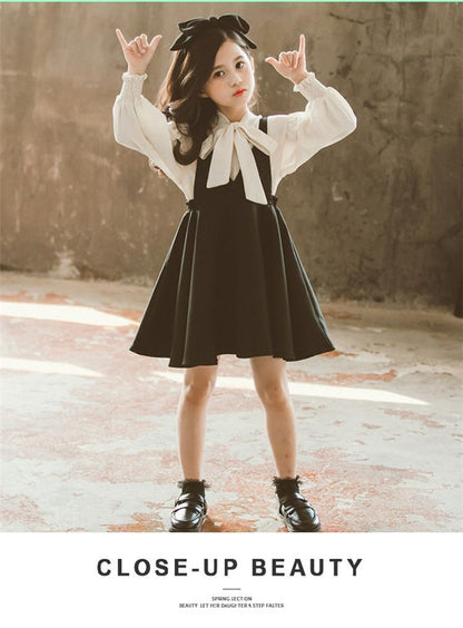 子供 ドレス ワンピース 子供服 女の子 サスペンダースカート ブラウス 2点セット 入学スーツ キッズ ワンピース 入学式 ブラウス 吊りワンピース キャミソールワンピース キッズ スリーブレ 発表会 子どもドレス チュール ワンピース haibin01