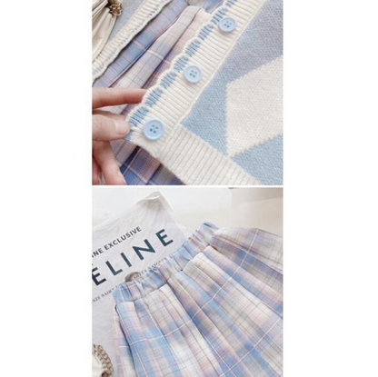 4点セット 子供 フォーマル 女の子 スーツ カーディガン学院風 入学式 スーツ 女の子 卒園式 セレモニー セットアップ 重ね着 子供服 ジュニア 七五三 発表会 結婚式 上下セット スカートセット 通園 通学 制服 JK