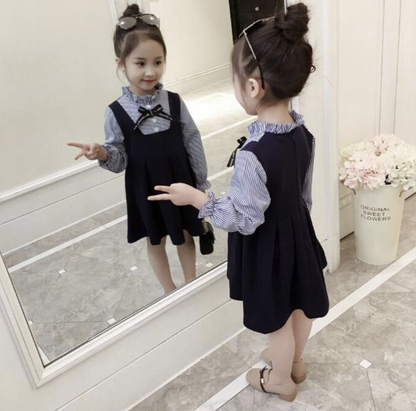 ワンピース 女の子 子供ドレス フォーマル スーツ 女の子 子供 入園式 子供服 卒園式 入学式 レイヤード風 女の子 七五三 ガールズ 重ね着風 キッズ フレアワンピース セレモニードレス