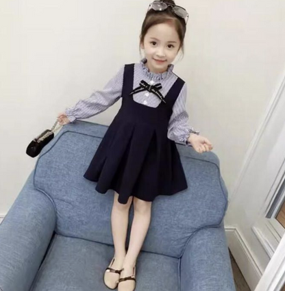 ワンピース 女の子 子供ドレス フォーマル スーツ 女の子 子供 入園式 子供服 卒園式 入学式 レイヤード風 女の子 七五三 ガールズ 重ね着風 キッズ フレアワンピース セレモニードレス