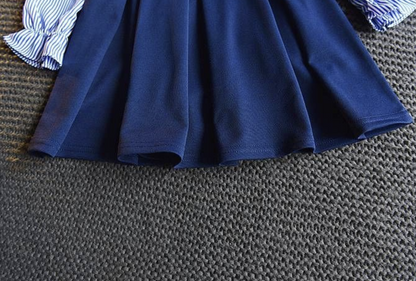 ワンピース 女の子 子供ドレス フォーマル スーツ 女の子 子供 入園式 子供服 卒園式 入学式 レイヤード風 女の子 七五三 ガールズ 重ね着風 キッズ フレアワンピース セレモニードレス