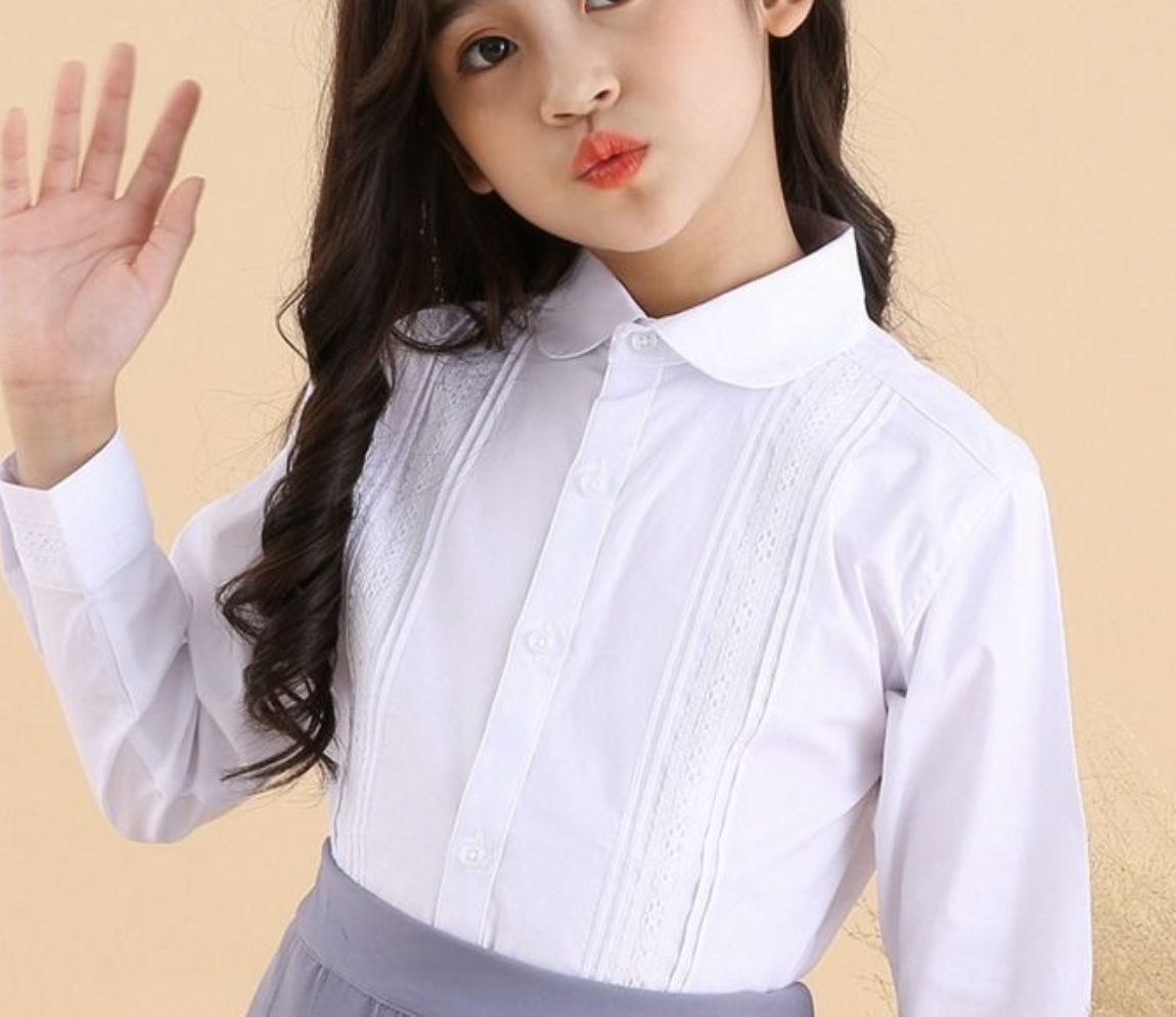 ブラウス 女の子 フォーマル シャツ レース ホワイトシャツ スクールブラウス Yシャツ 入学式 卒業式 長袖 白ブラウス スーツインナー 子供スーツ 白シャツ 幼稚園 小学生 七五三 結婚式 入園式 卒業式 発表会 誕生日 可愛い
