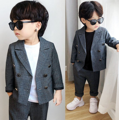 上下セット セットアップ 男の子 フォーマルスーツ おしゃれ 子供服 フォーマル スーツ キッズ 入学式 卒業式 卒園式 お受験 発表会 結婚式 長袖 パンツ ズボン シンプル チェック柄