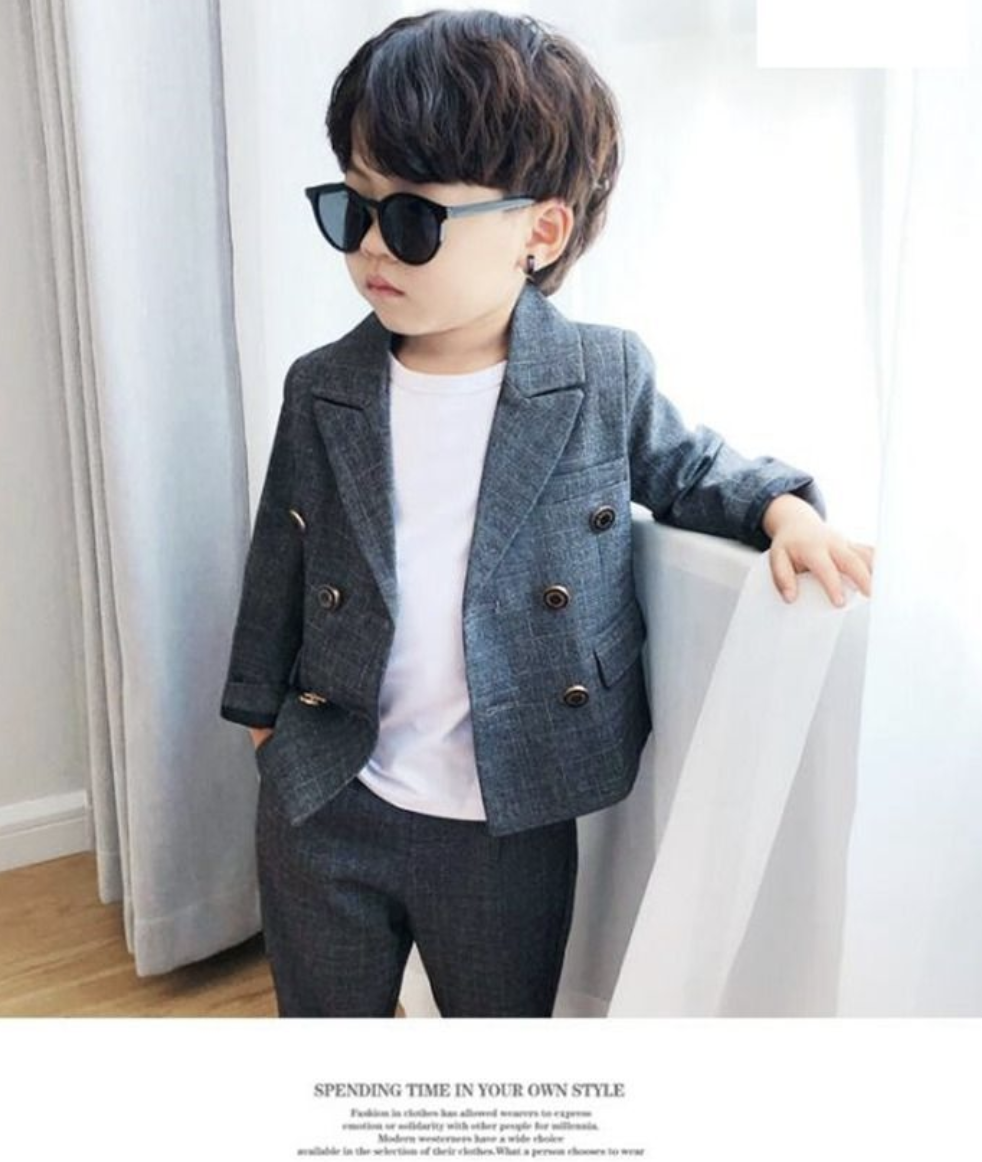 上下セット セットアップ 男の子 フォーマルスーツ おしゃれ 子供服 フォーマル スーツ キッズ 入学式 卒業式 卒園式 お受験 発表会 結婚式 長袖 パンツ ズボン シンプル チェック柄