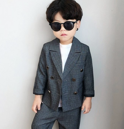 上下セット セットアップ 男の子 フォーマルスーツ おしゃれ 子供服 フォーマル スーツ キッズ 入学式 卒業式 卒園式 お受験 発表会 結婚式 長袖 パンツ ズボン シンプル チェック柄
