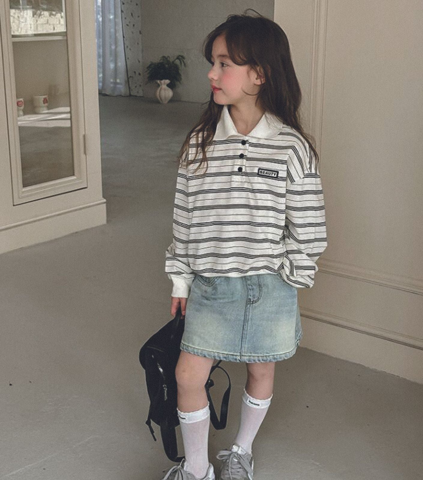 ボーダーロンT 韓国子供服 キッズ 女の子 男の子 ワンポイント トレーナー MTM スウェット 薄手 かわいい 長袖 男の子 女の子 秋 秋服 子供服 子供 90 100 110 120 130 140