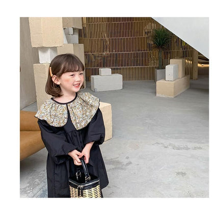 ワンピース 子供服 キッズ ベビー服 長袖 花柄 フリル シフトドレス カジュアル レトロ 春 秋 冬 安い 女の子 発表会 結婚式 フォーマル